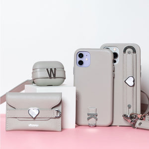 High-end Leather case with strap and charms for Airpods Pro
